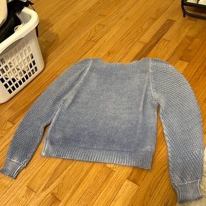 NWOT LoveShackFancy Sky Blue Woven Sweater Size M